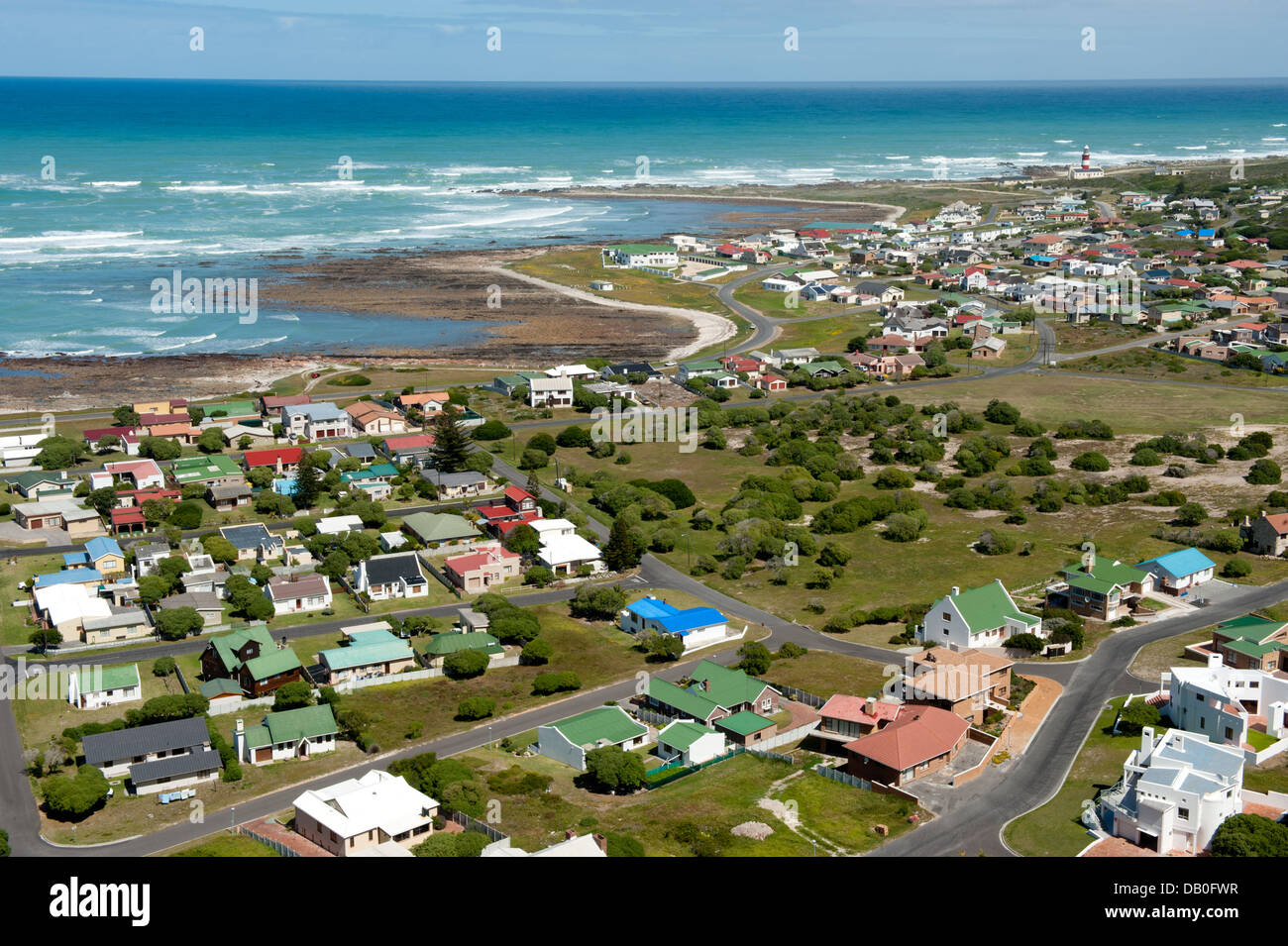 Vue sur la ville l'Agulhas, Western Cape, Afrique du Sud Banque D'Images