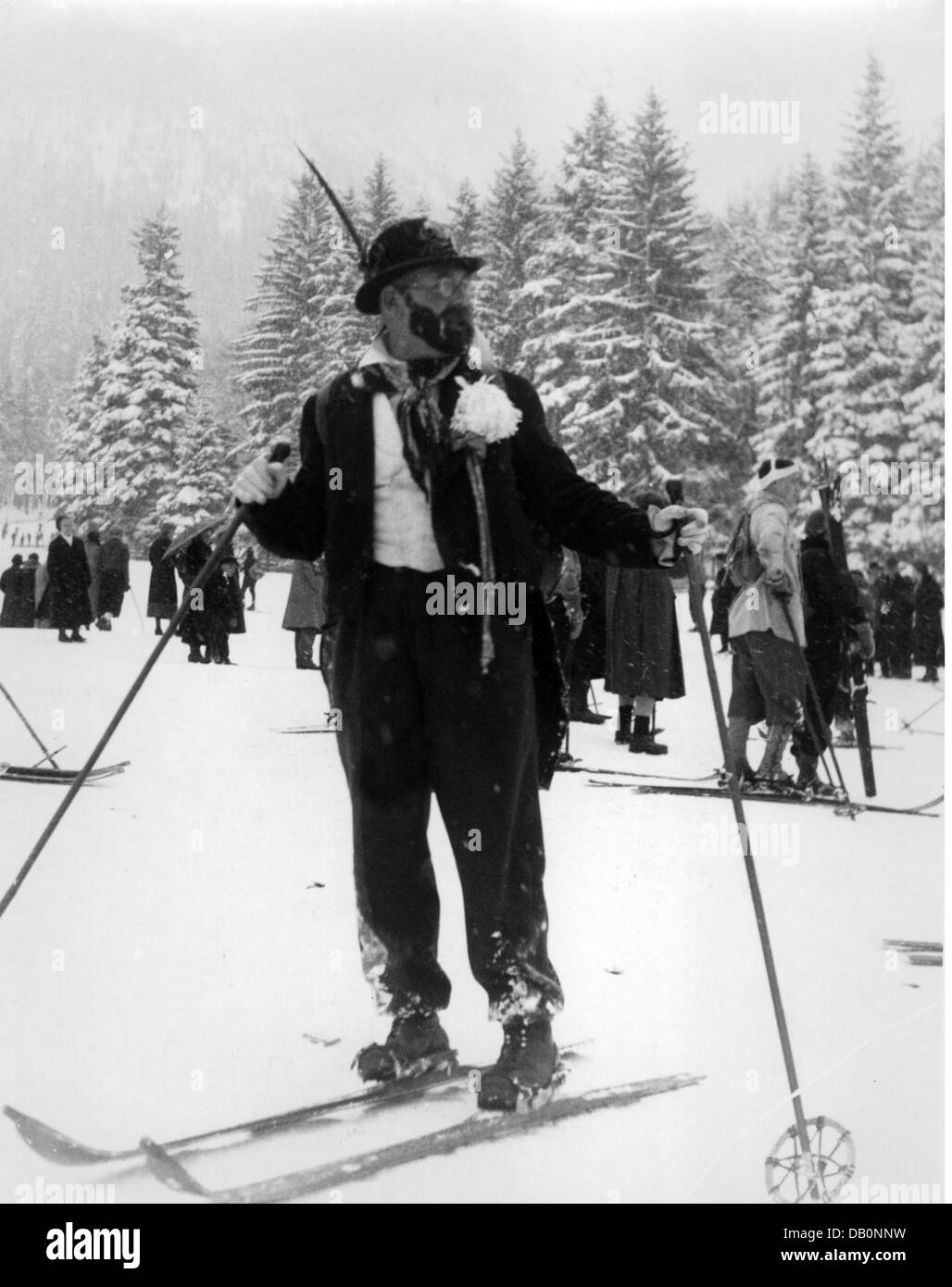 Festivités, carnaval, carnaval sur skis, skieur costumé, Firstamm, Schliersee, 1934, droits supplémentaires-Clearences-non disponible Banque D'Images