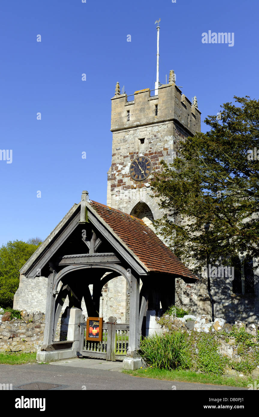 All Saints Church, 1086 Doomsday Book, l'eau douce, l'île de Wight, Angleterre, GO, au Royaume-Uni. Banque D'Images