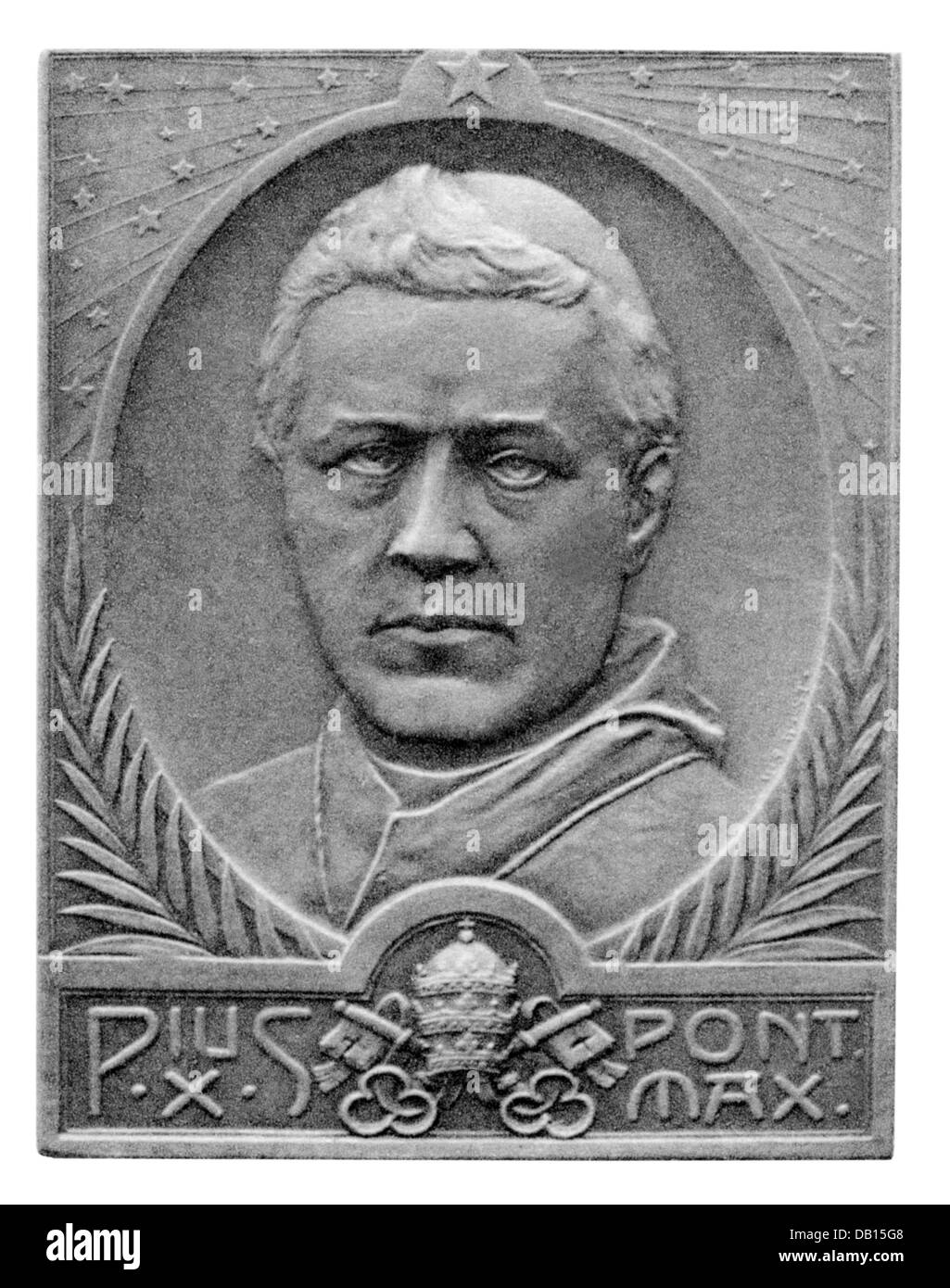 Pie X (Guiseppe Sarto), 2.6.1835 - 20.8.1914, Pape depuis 4.8.1903, portrait, médaille, Stuttgarter Metallwarenfabrik Mayer & Wilhelm, célèbre série masculine, Stuttgart, vers 1900, Banque D'Images