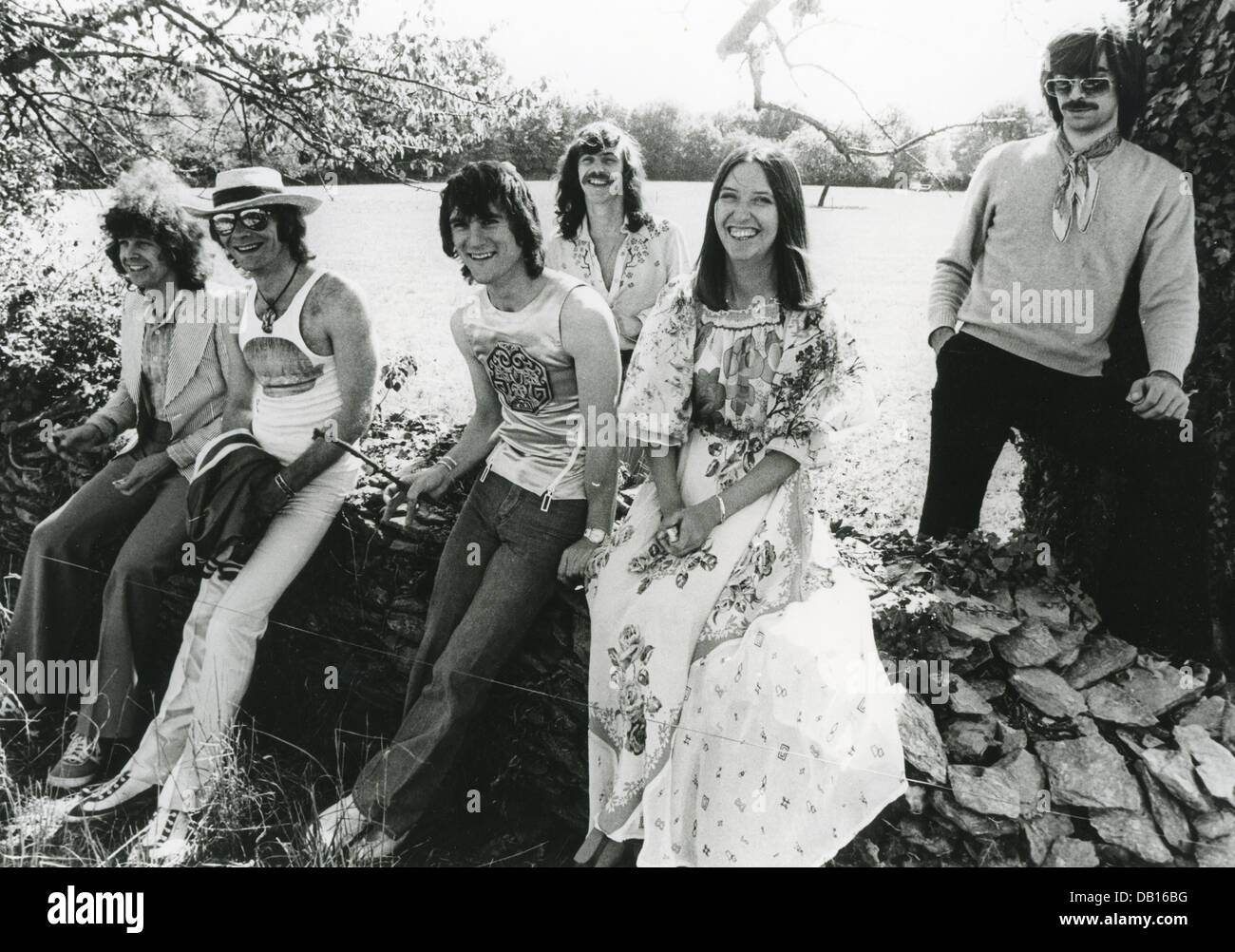 Promotion Steeleye Span photo de groupe folk britannique à propos de 1975 Banque D'Images
