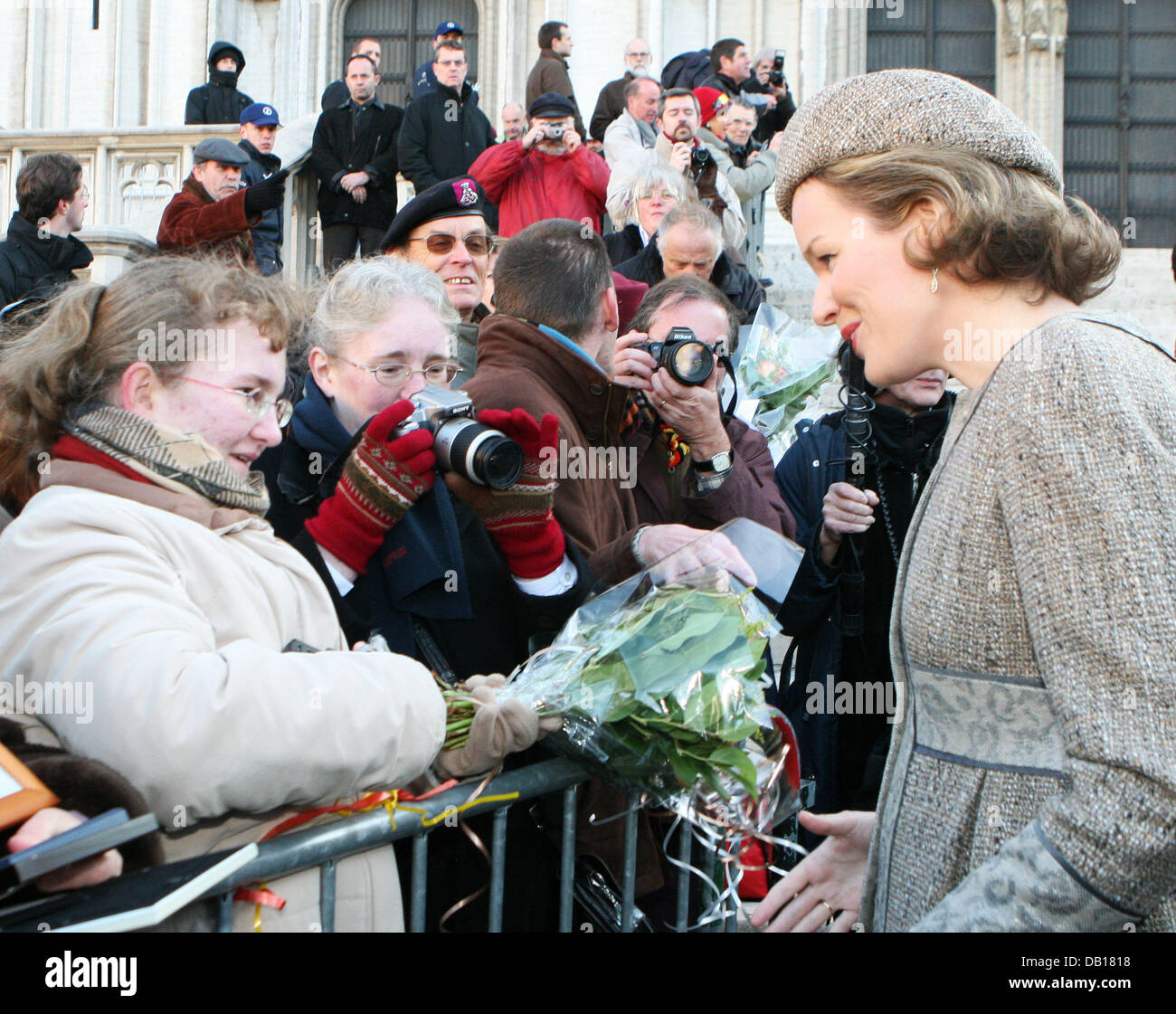 La Princesse Mathilde assiste à la "célébrations" Koningsfeest à Bruxelles, Belgique, 15 novembre 2007. Au cours de l'Koningsfeest les étudiants ont protesté contre la monarchie. Certains d'entre eux ont été prises dans costudy par la police. Photo : Albert Nieboer (Pays-Bas) Banque D'Images