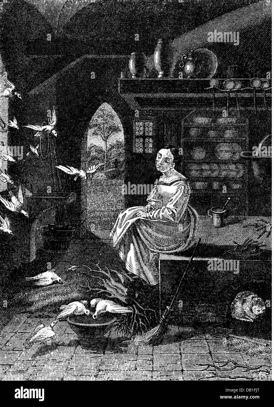 Les Contes De Grimm Cendrillon Littérature, conte de fées, frères Grimm, Cendrillon, Cendrillon et les  pigeons, dessin de Ludwig Emil Grimm (1790 - 1863), de: 'Kinder- und  Hausmärchen', droits additionnels-Clearences-non disponible Photo Stock -  Alamy