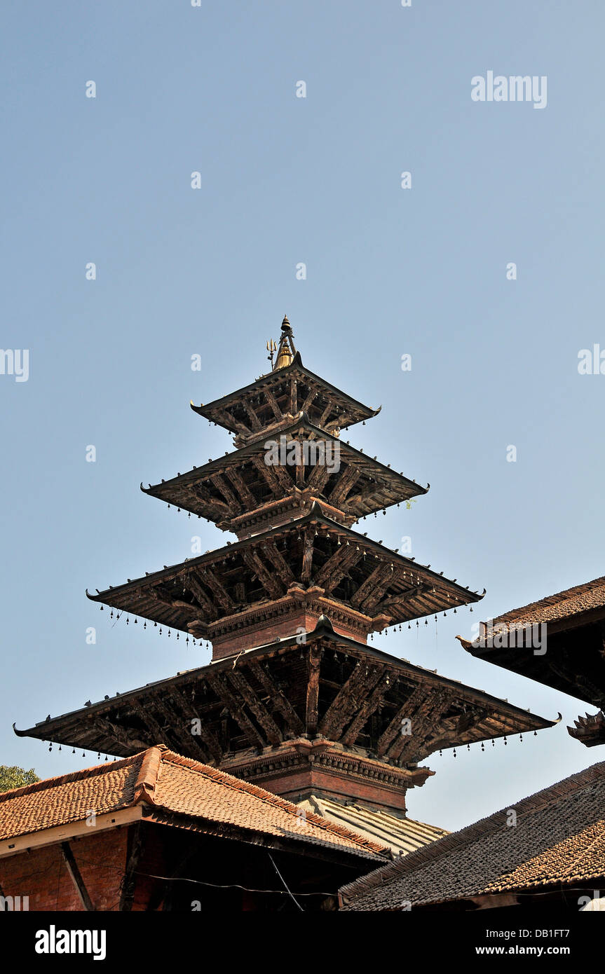 Cinq toits temple Patan Népal Banque D'Images
