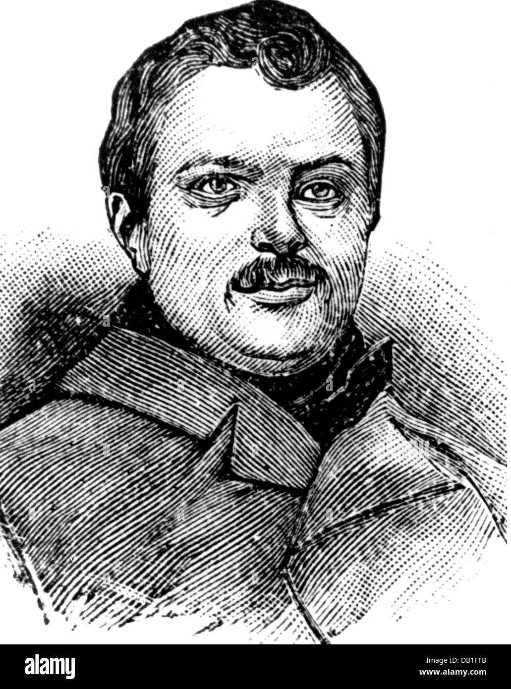 Balzac, Honoré de, 20.5.1799 - 18.8.1850, auteur/écrivain français, portrait, gravure de bois, de: Ernest Lavisse, 'Histoire de France', 1909, Banque D'Images