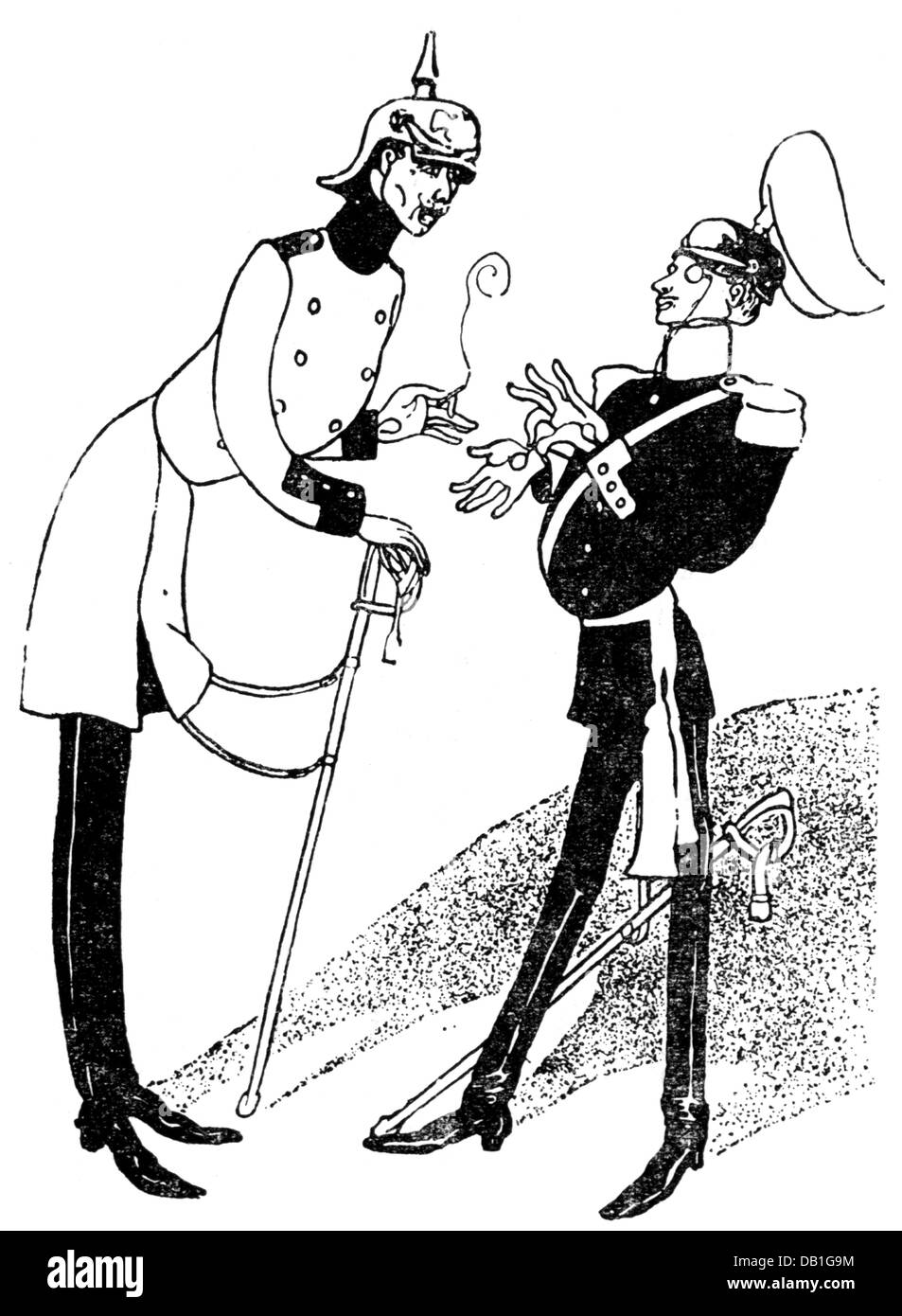 Colonialisme, OCH Kolonialpolitik-Schwärmer? - im Vertrauen nee, mir steht die Tropenuniforme nich, ('aussi un passionné de la politique coloniale? - entre vous et moi, non, l'uniforme tropical ne me convient pas"), dessin par Ernst Stern (1876 - 1954), vers 1900, droits additionnels-Clearences-non disponible Banque D'Images