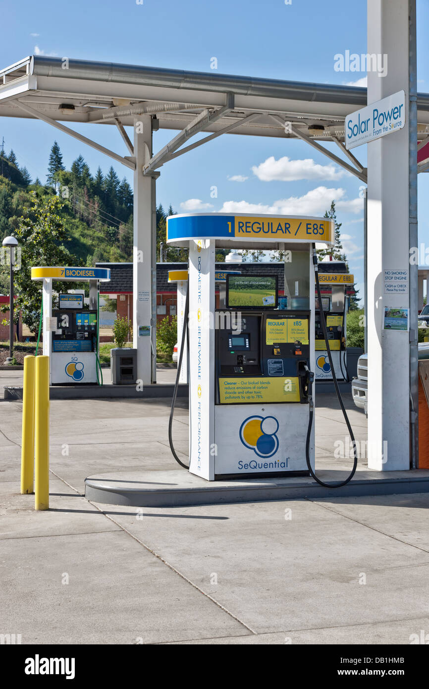 Les biocarburants station-service. Banque D'Images