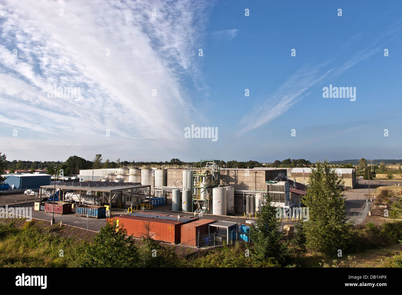 Installation de production de biocarburants. Banque D'Images