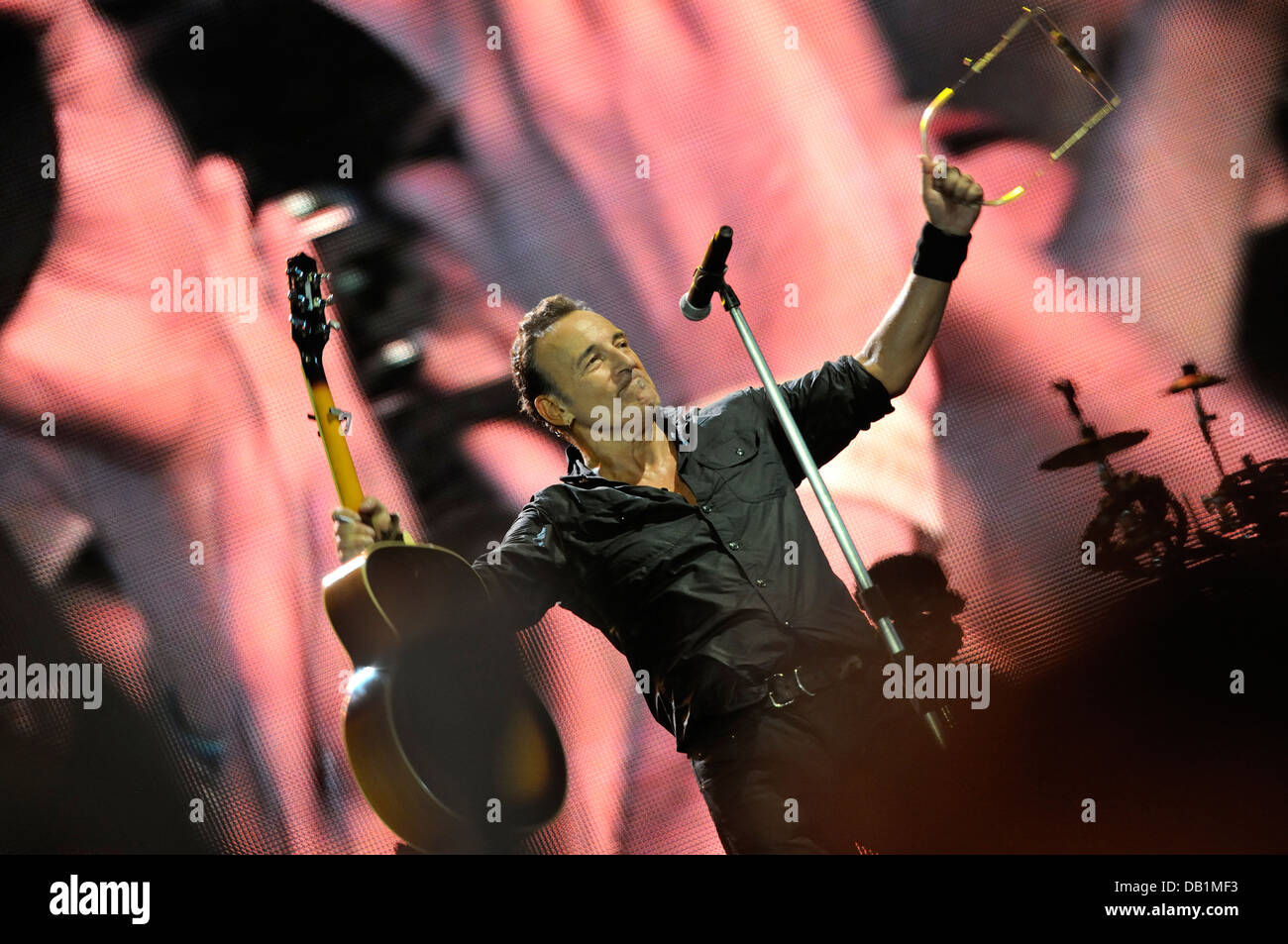 Bruce Springsteen concert avec le groupe E Street Band, au stade San Paolo. Concert unique à Rome. Juillet 2013 Banque D'Images