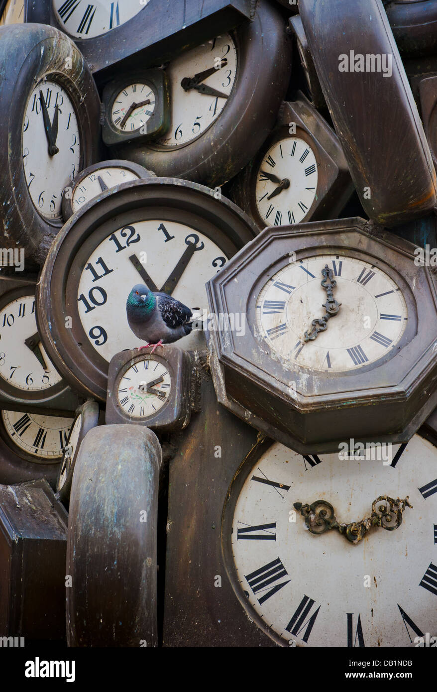 L'Heure de mise à jour de monument, la gare Saint-Lazare, Paris, France Banque D'Images