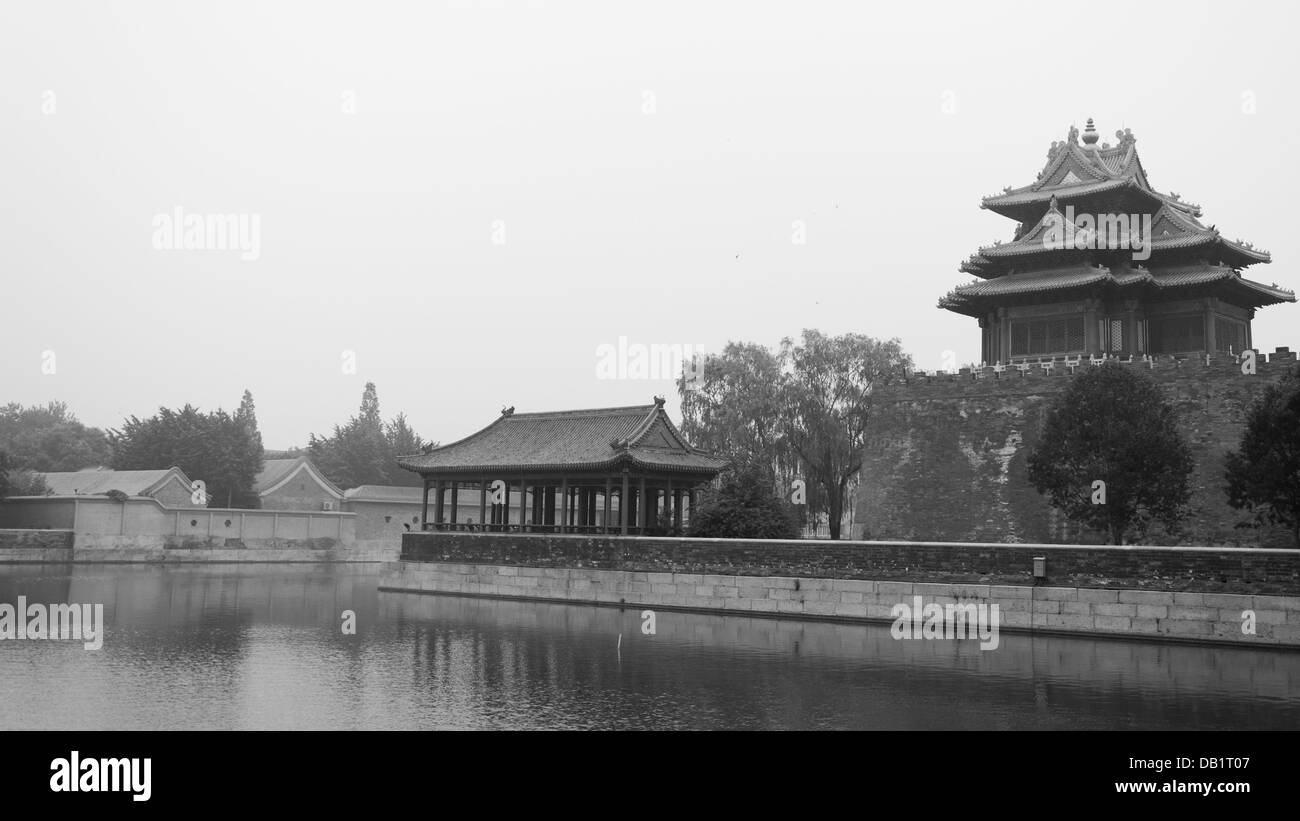 L'angle nord-est de la Cité Interdite à Beijing, Chine. Banque D'Images