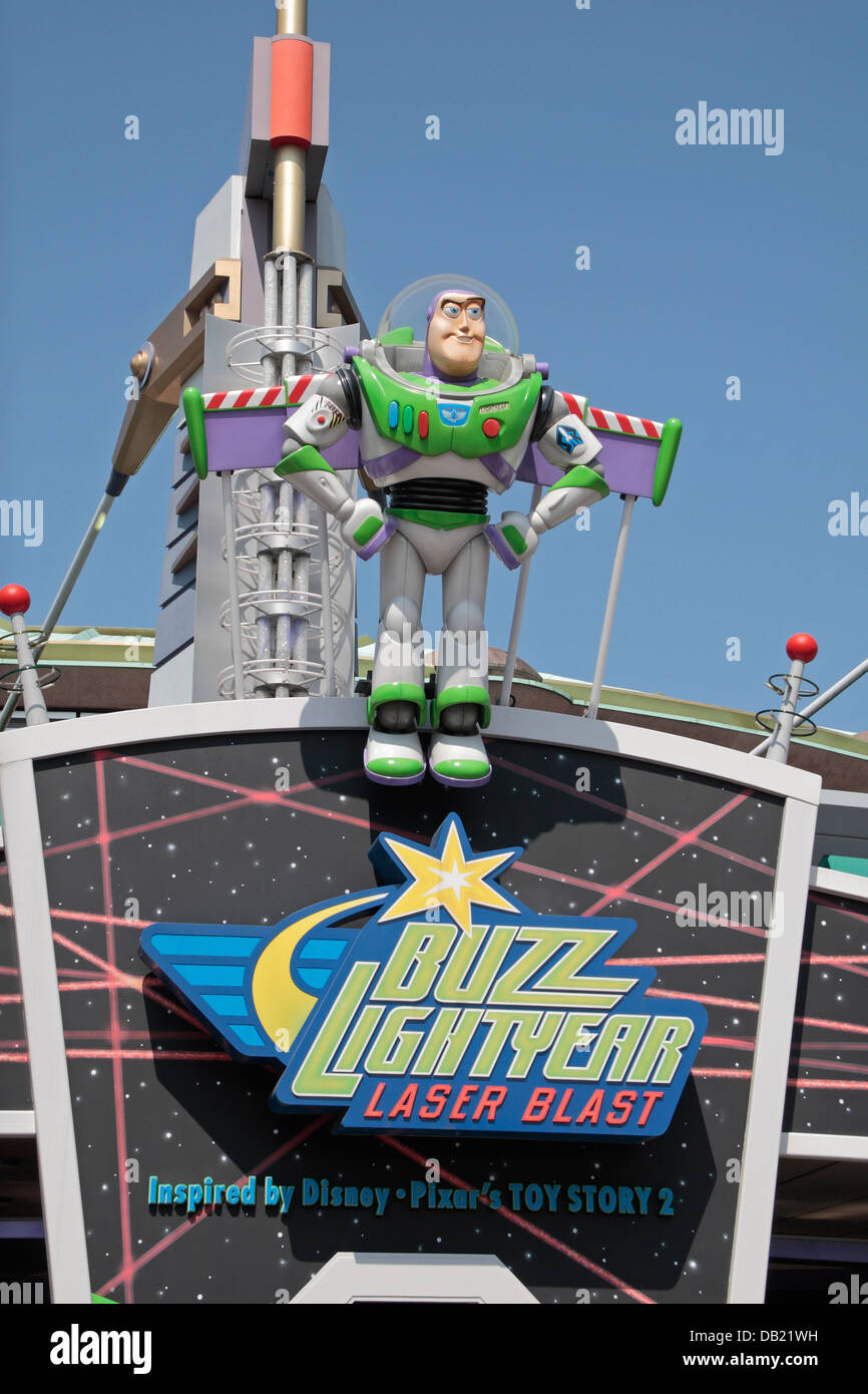 Buzz Lightyear Haut Laser à Disneyland Paris, Marne-la-Vallée, près de Paris, France. Banque D'Images