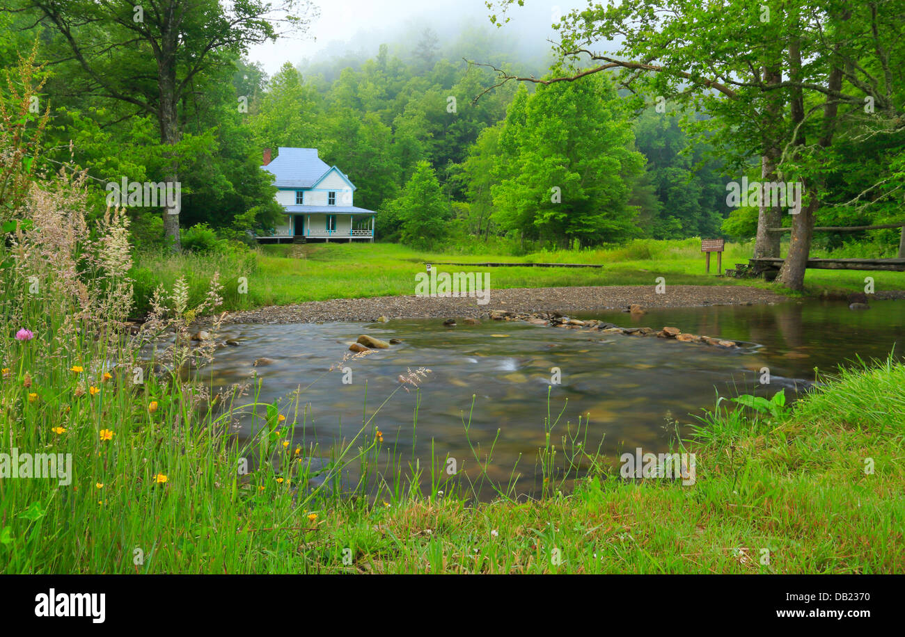 Caldwell House dans le site Cataloochee Valley, parc national des Great Smoky Mountains, North Carolina, USA Banque D'Images