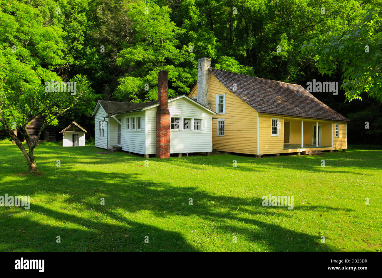 Palmer House dans le site Cataloochee Valley, parc national des Great Smoky Mountains, North Carolina, USA Banque D'Images
