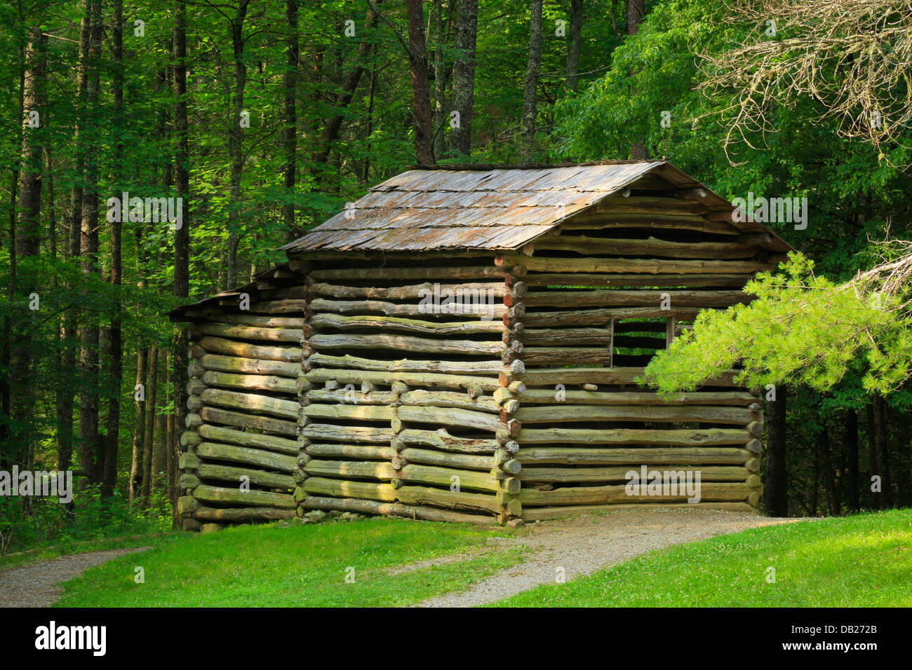 Elie Oliver dépendance, la Cades Cove, Great Smoky Mountains National Park, California, USA Banque D'Images