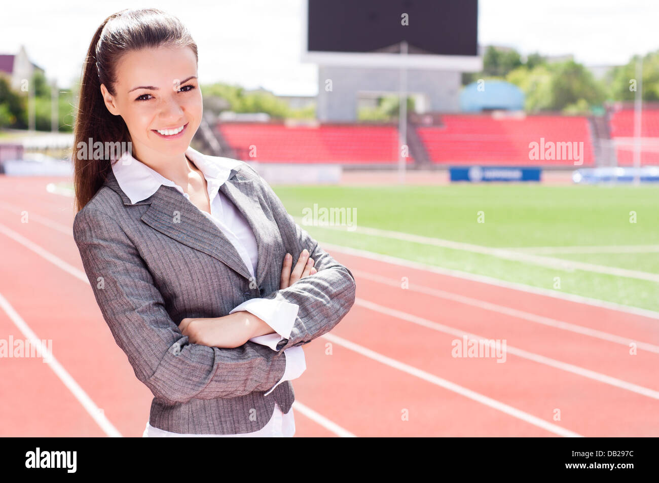 Portrait d'une belle femme d'affaires Banque D'Images