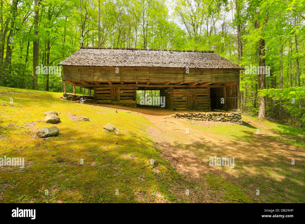 John Messer ferme, Porters Creek Trail, Greenbrier Area, Great Smoky Mountains National Park, California, USA Banque D'Images