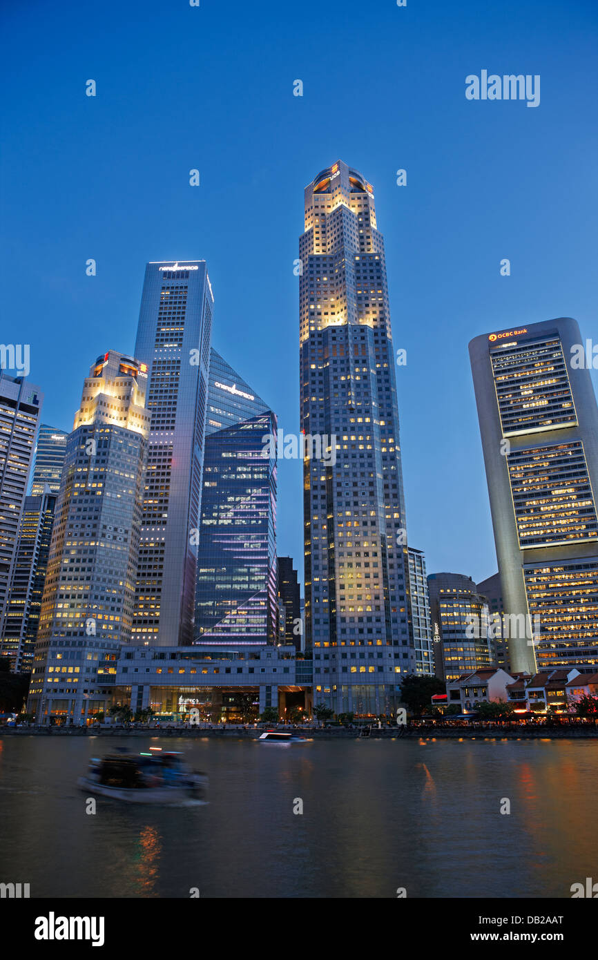 Gratte-ciel de Central Business District, Singapour. Banque D'Images