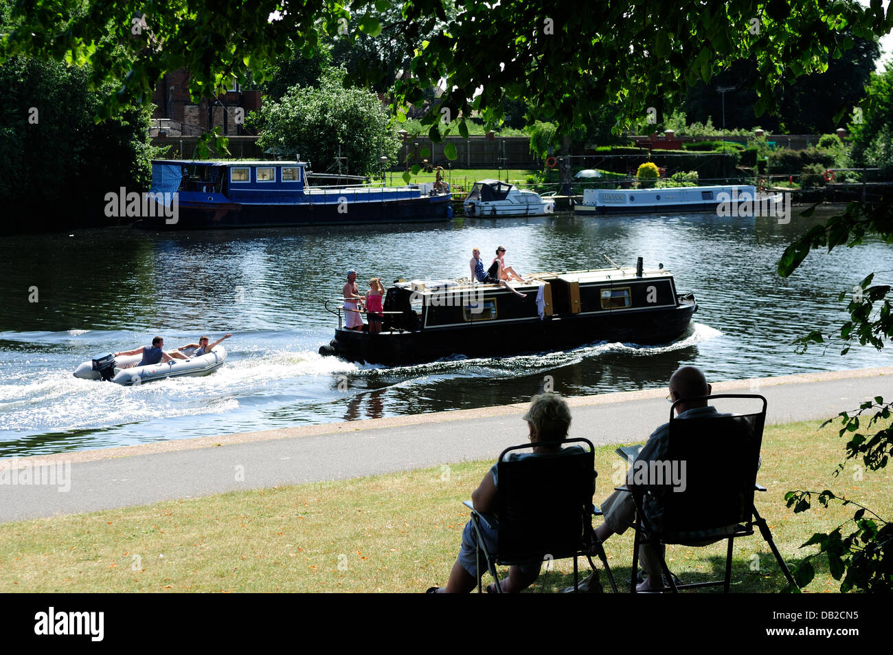 Fleuve Trent,Victoria Embankment, Nottingham. Banque D'Images