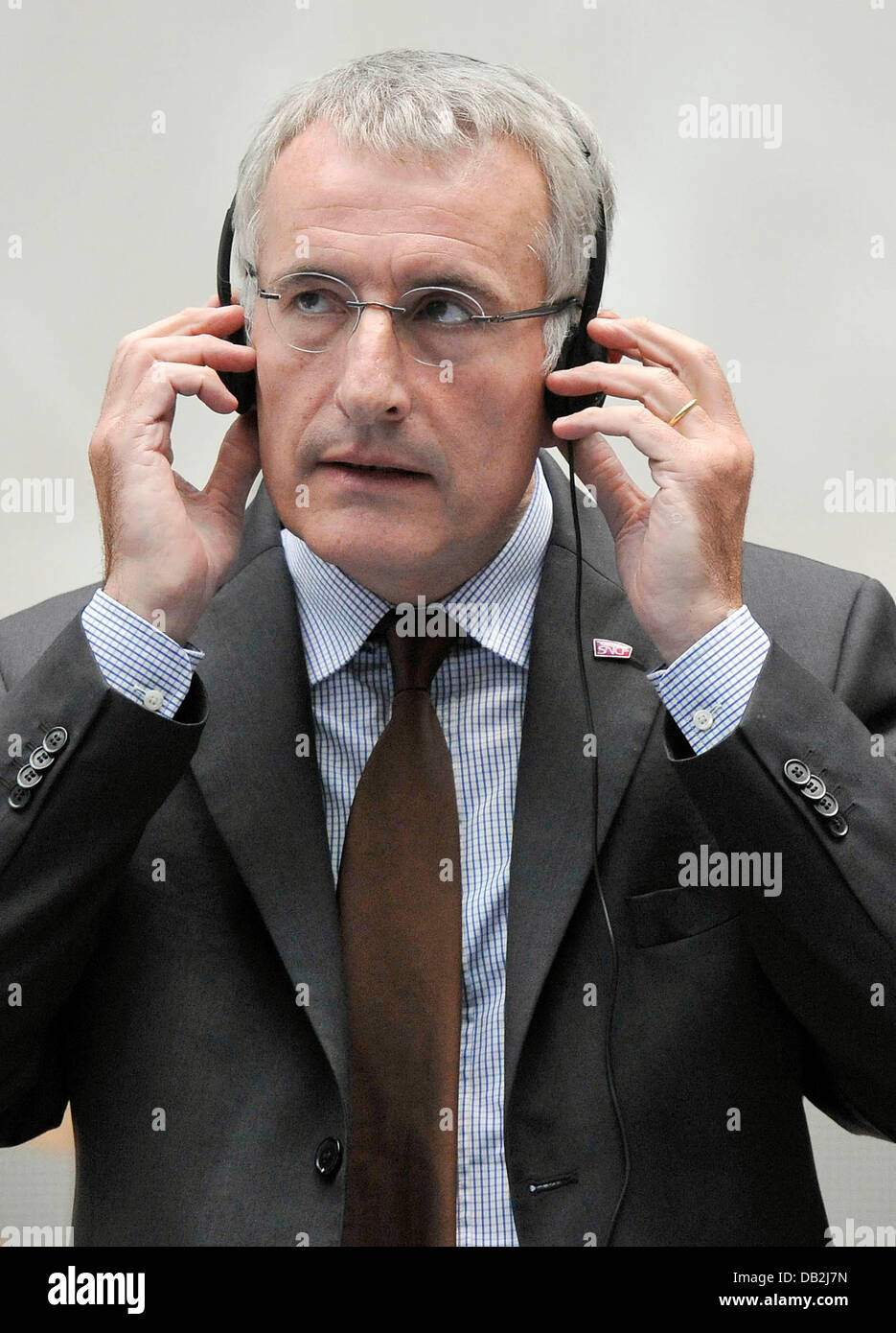 Président de la Société Nationale des Chemins de fer français SNCF, Guillaume Pepy parle lors de la '2011' parle de trafic - un congrès international sur la mobilité ferroviaire - à Bonn, Allemagne, 13 septembre 2011. Des experts discutent de questions actuelles et futures concernant le trafic à l'événement. Photo:Henning Kaiser Banque D'Images