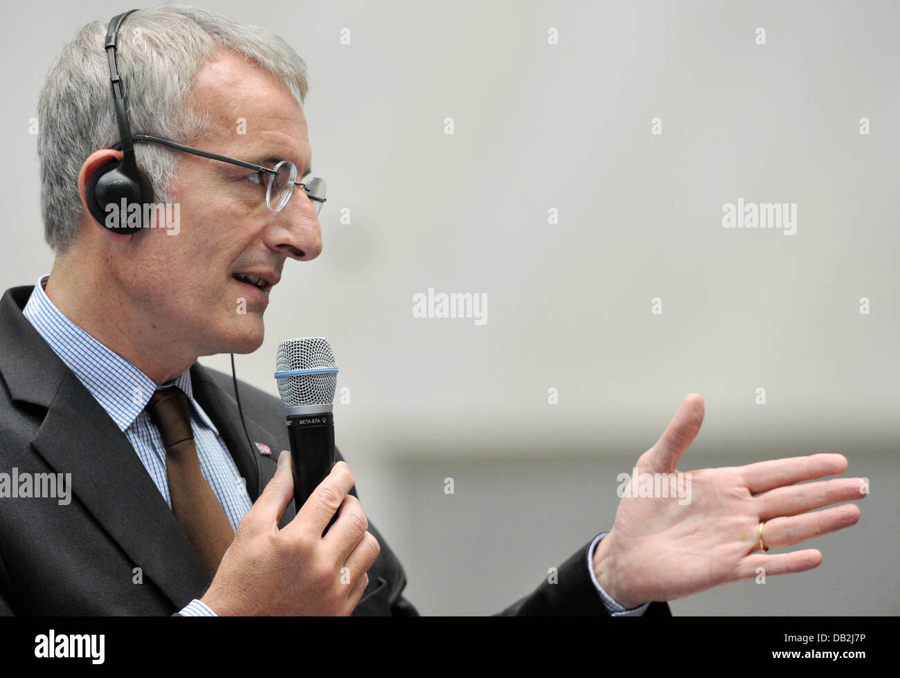 Président de la Société Nationale des Chemins de fer français SNCF, Guillaume Pepy parle lors de la '2011' parle de trafic - un congrès international sur la mobilité ferroviaire - à Bonn, Allemagne, 13 septembre 2011. Des experts discutent de questions actuelles et futures concernant le trafic à l'événement. Photo:Henning Kaiser Banque D'Images