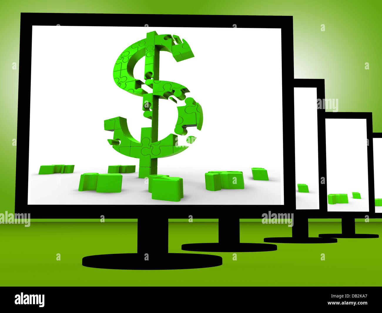 Symbole du dollar sur le moniteur montre l'investissement Banque D'Images