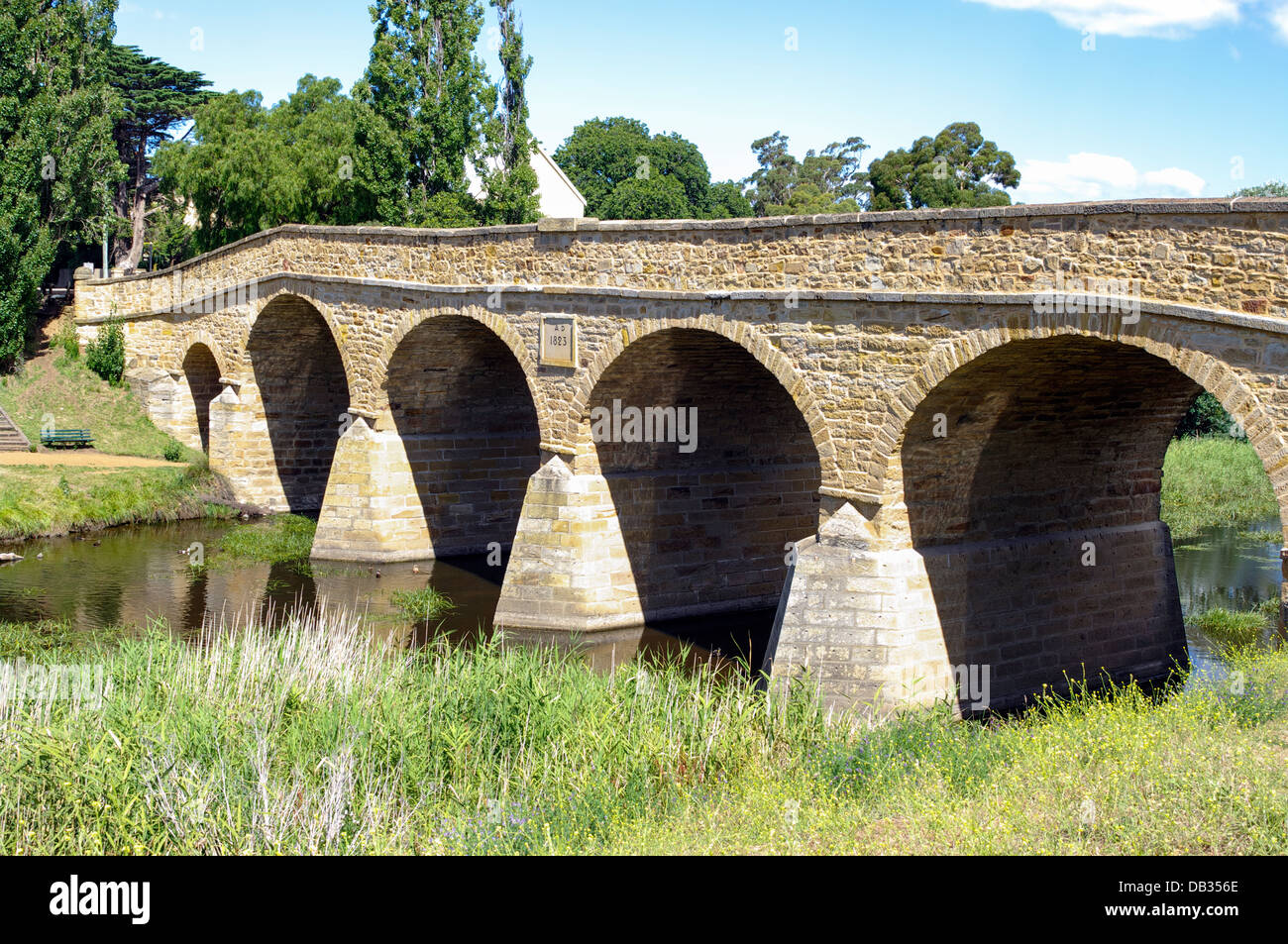 Richmond Bridge, la Tasmanie, le plus vieux pont en Australie constucted avec main-d'œuvre pénale en 1823. Banque D'Images