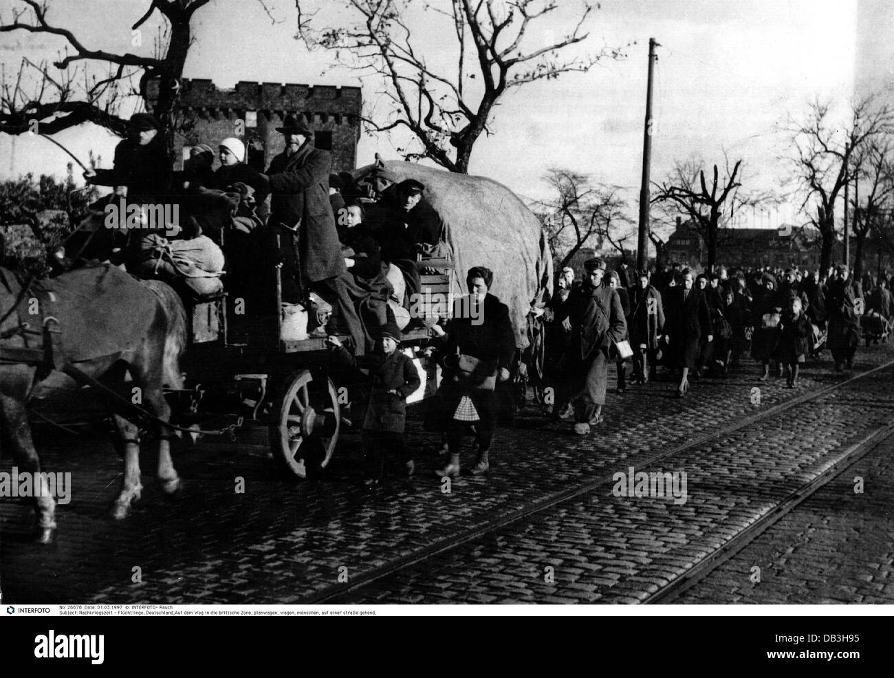 Période d'après-guerre, réfugiés, Allemagne, Allemands sur leur chemin de l'URSS à la zone d'occupation britannique, fin des années 1940, droits additionnels-Clearences-non disponible Banque D'Images