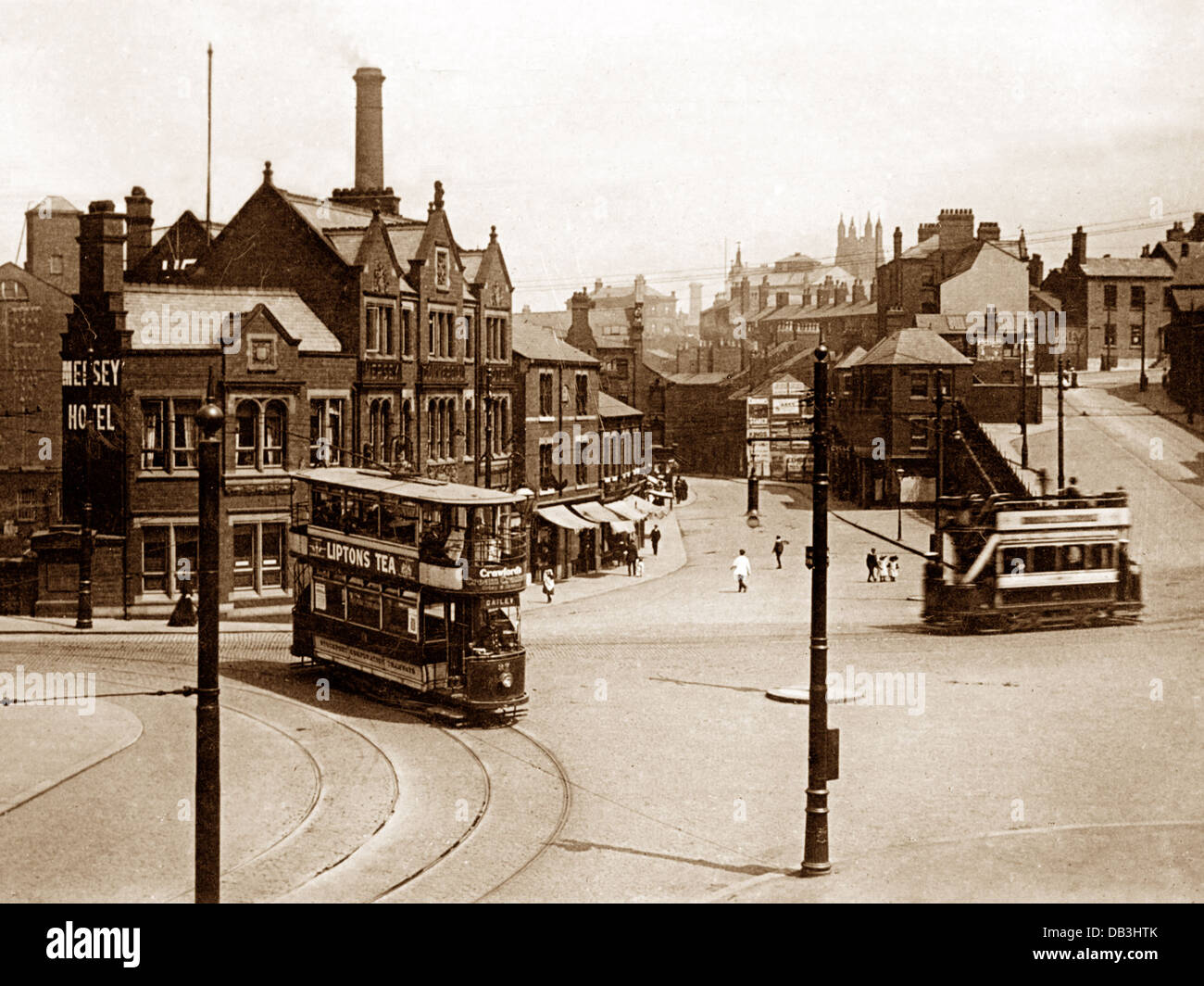 Stockport Mersey Square début des années 1900 Banque D'Images