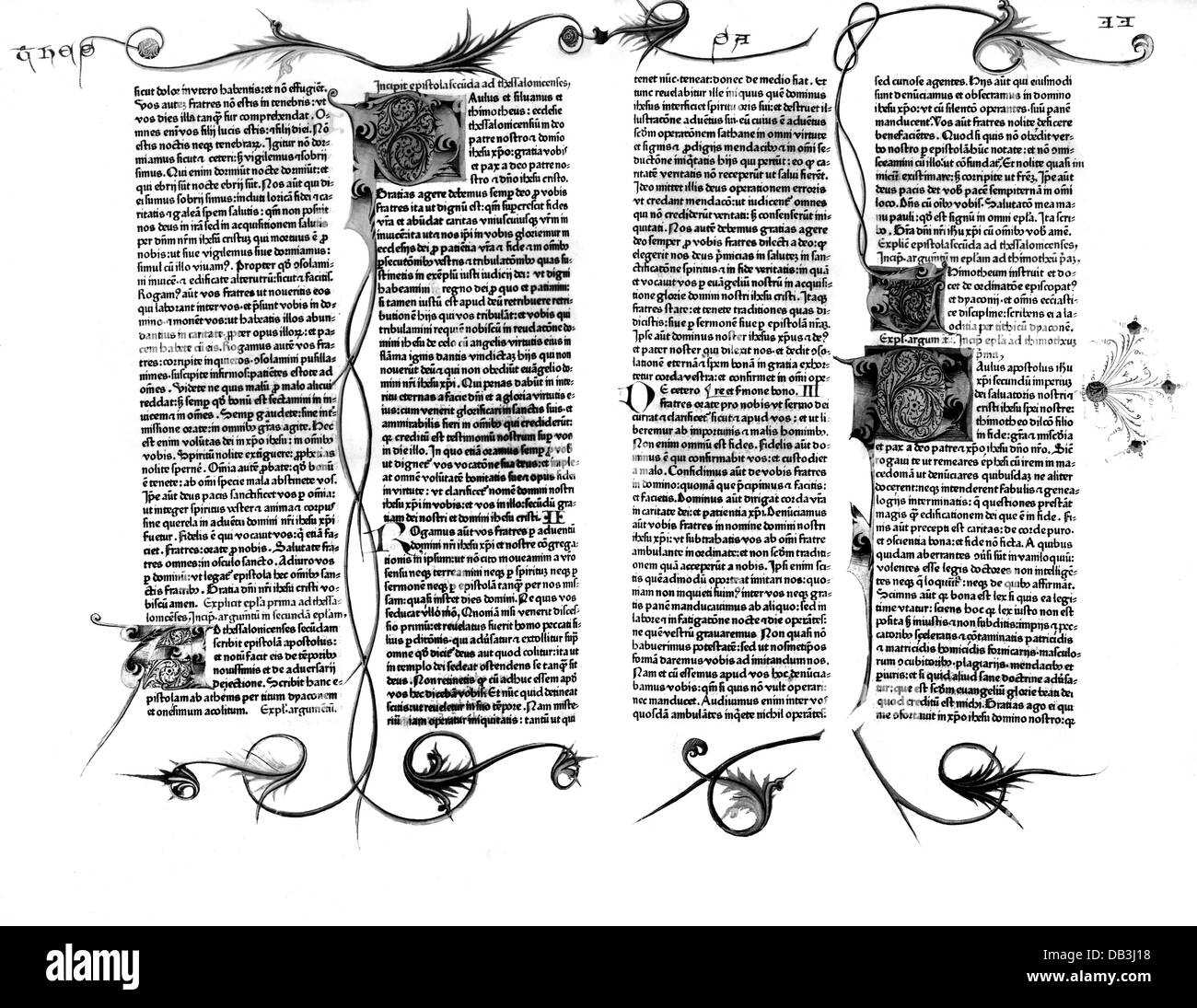 Littérature, Bible, biblia pauperum, imprimé: Johannes Gutenberg (vers 1400 - 1468), 1462, droits additionnels-Clearences-non disponible Banque D'Images