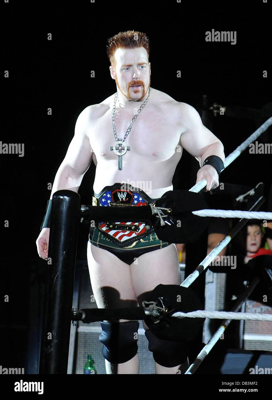 Sheamus Wrestling WWE Raw Superstars à l'O2 Arena de Dublin, Irlande - 15.04.11 Banque D'Images