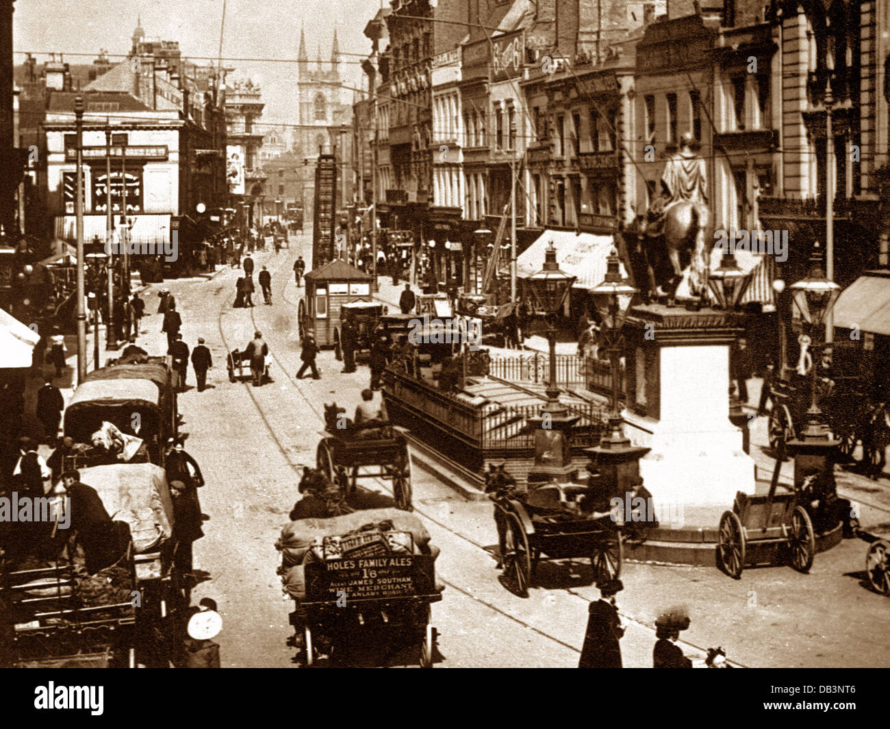 Hull au début des années 1900, Place du Marché Banque D'Images