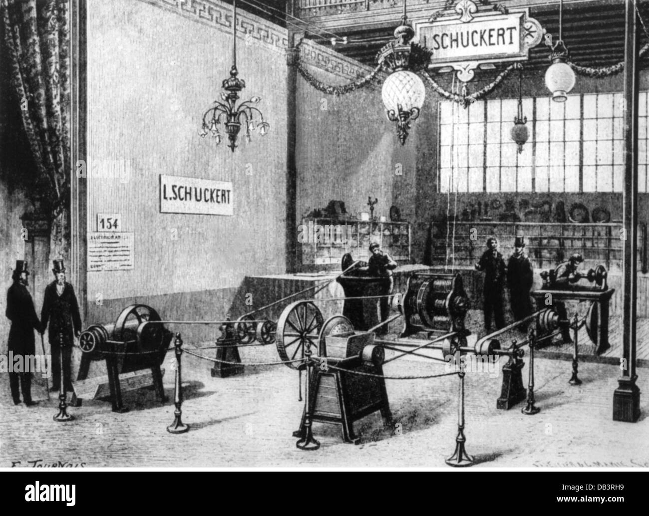 Industrie, usine Schuckert, gravure de bois E.Tournois, vers 1900, droits additionnels-Clearences-non disponible Banque D'Images