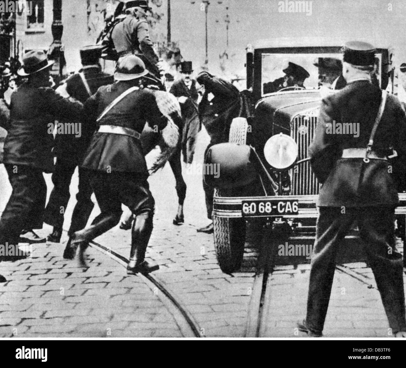 Alexander I, 17.12.1888 - 9.10.1934, roi de Yougoslavie 16.8.1921 - 9.10.1934, assassinat, Marseille, 9.10.1934, Banque D'Images