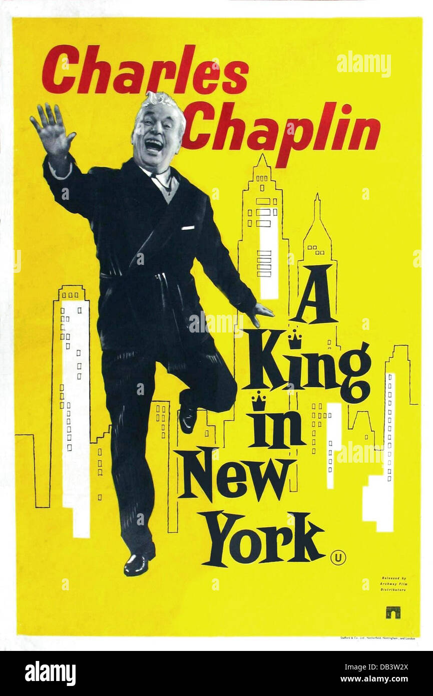 Charlie Chaplin un ROI À NEW YORK Archway, 1957. Réalisé par Charlie Chaplin. Affiche de film Banque D'Images
