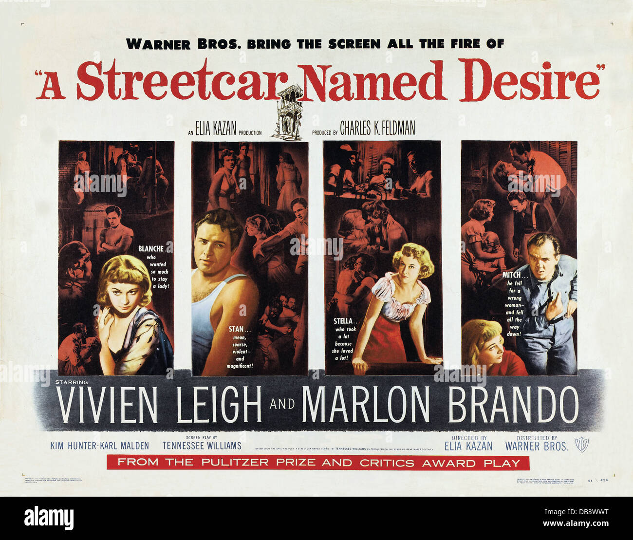 Un tramway nommé désir Warner Bros., 1951. Réalisé par Elia Kazan movie poster Banque D'Images