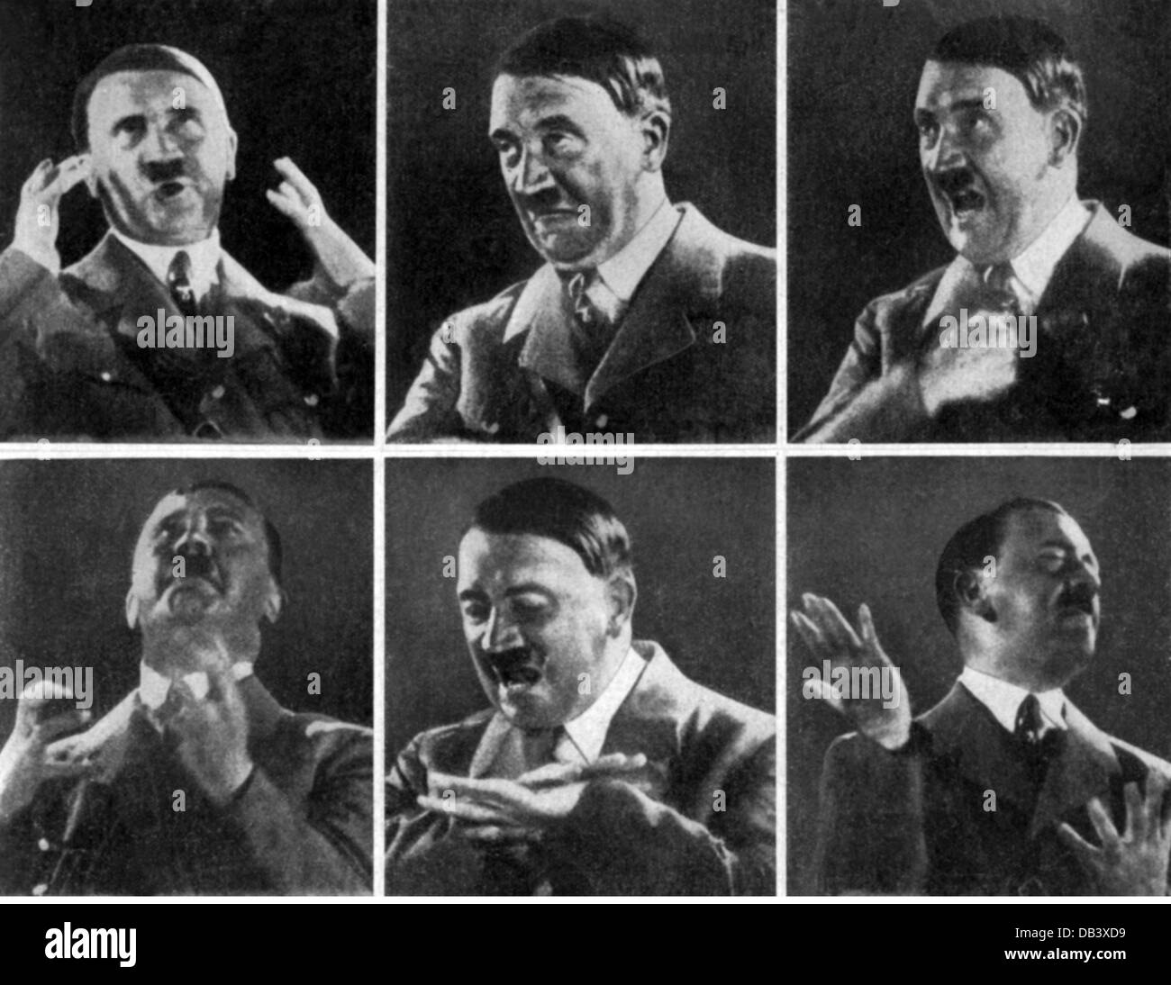 Hitler, Adolf, 20.4.1889 - 30.4.1945, politicien allemand (NSDAP), chancelier du Reich 30.1.1933 - 30.4.1945, expression faciale et geste lors d'un discours, 1930, Banque D'Images