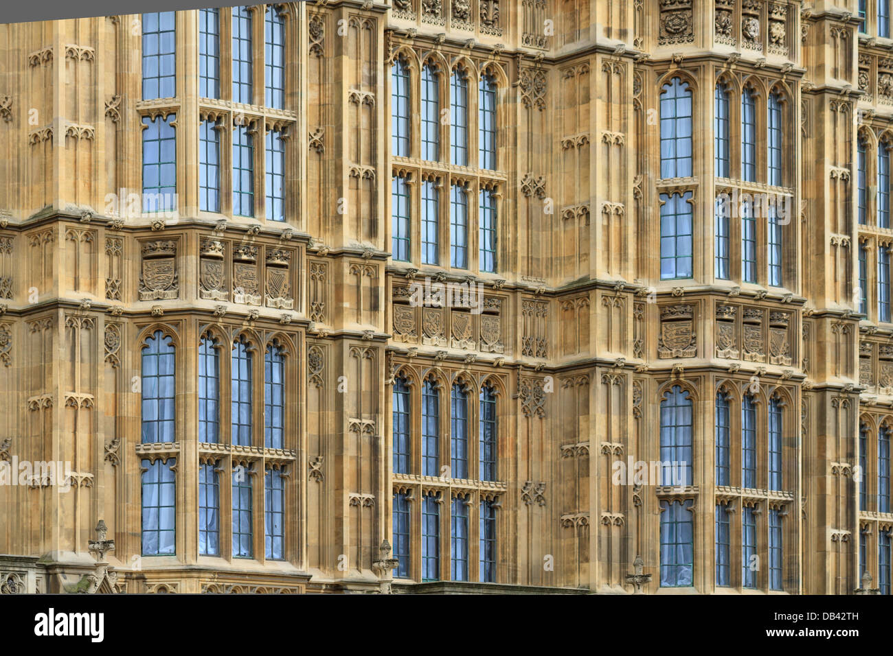 Chambres du Parlement détails façade (arrière-plan), London, UK Banque D'Images