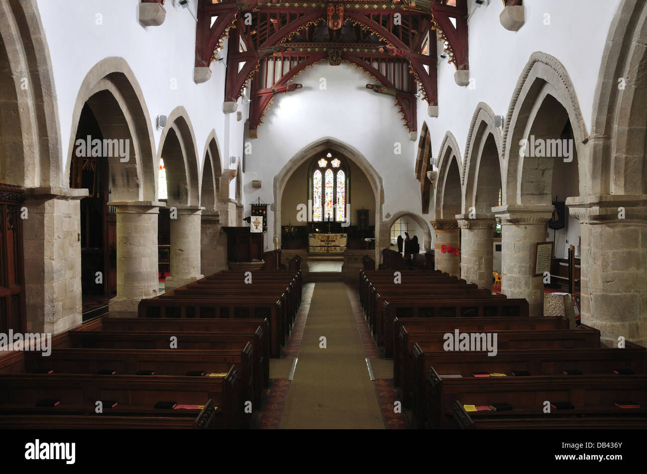 L'intérieur de Bere Regis Dorset de l'église Banque D'Images