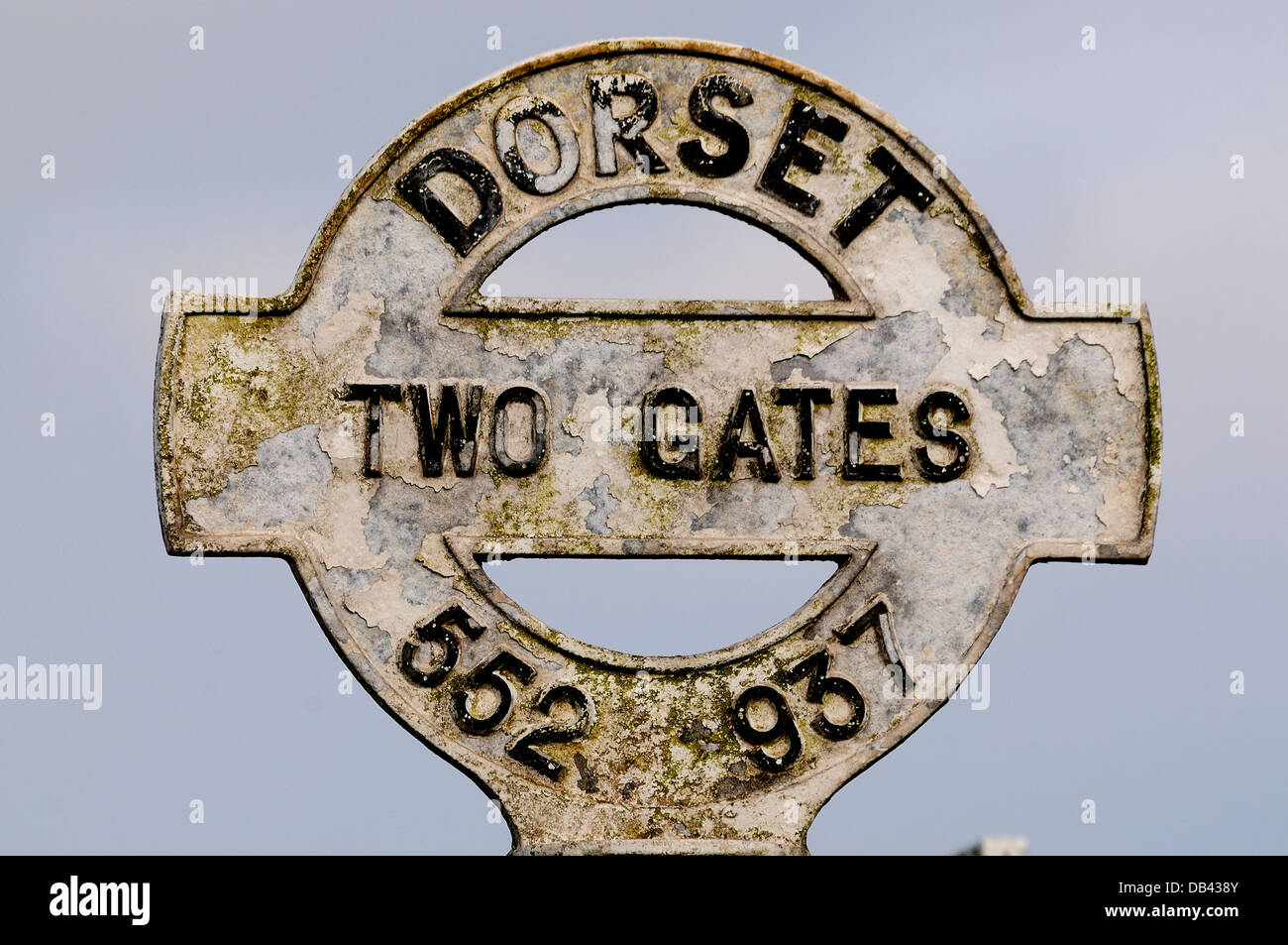 L'embout d'un fingerpost traditionnel Dorset UK Banque D'Images