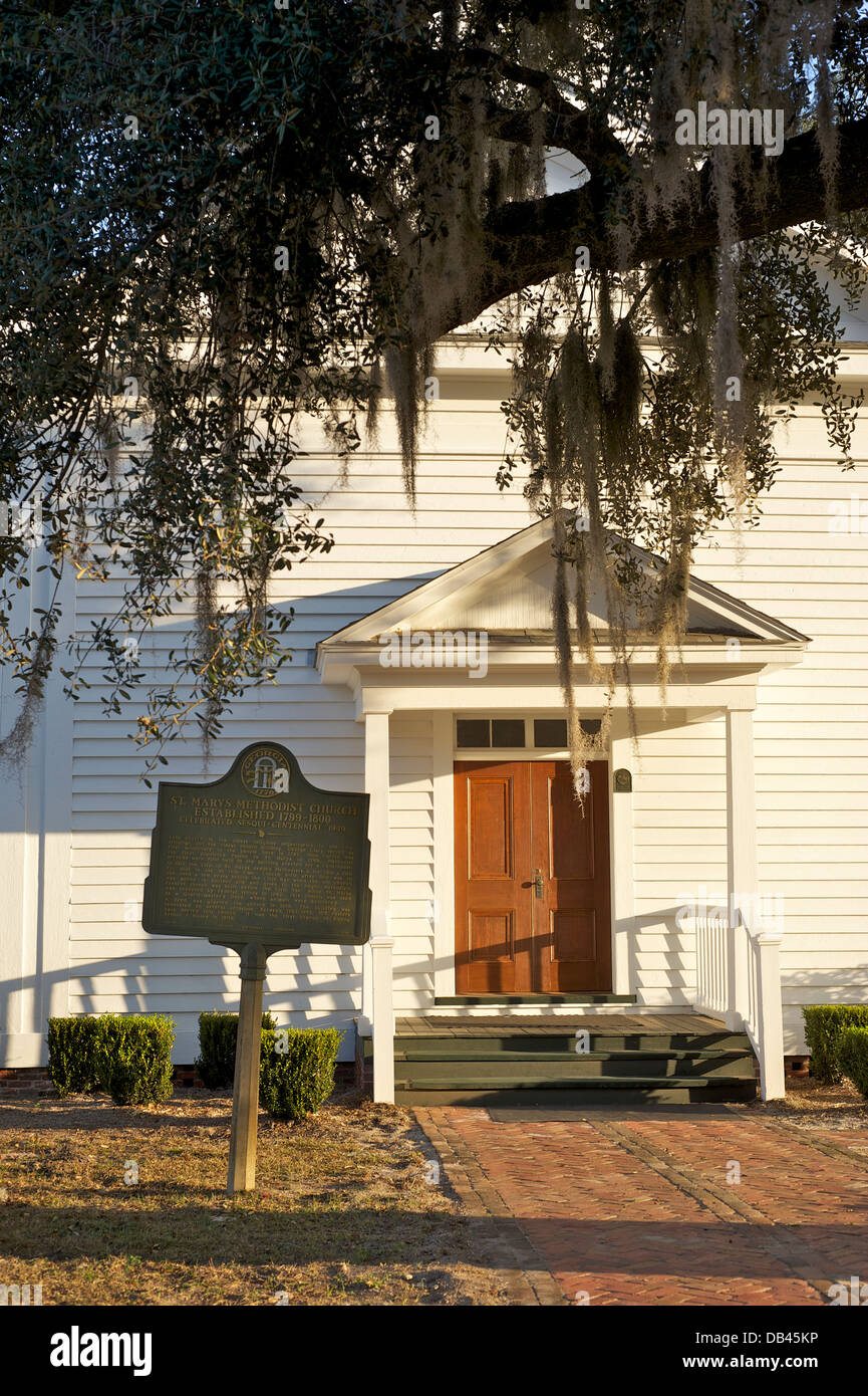 Église méthodiste St.. Saint Johnsbury, Vermont. Banque D'Images