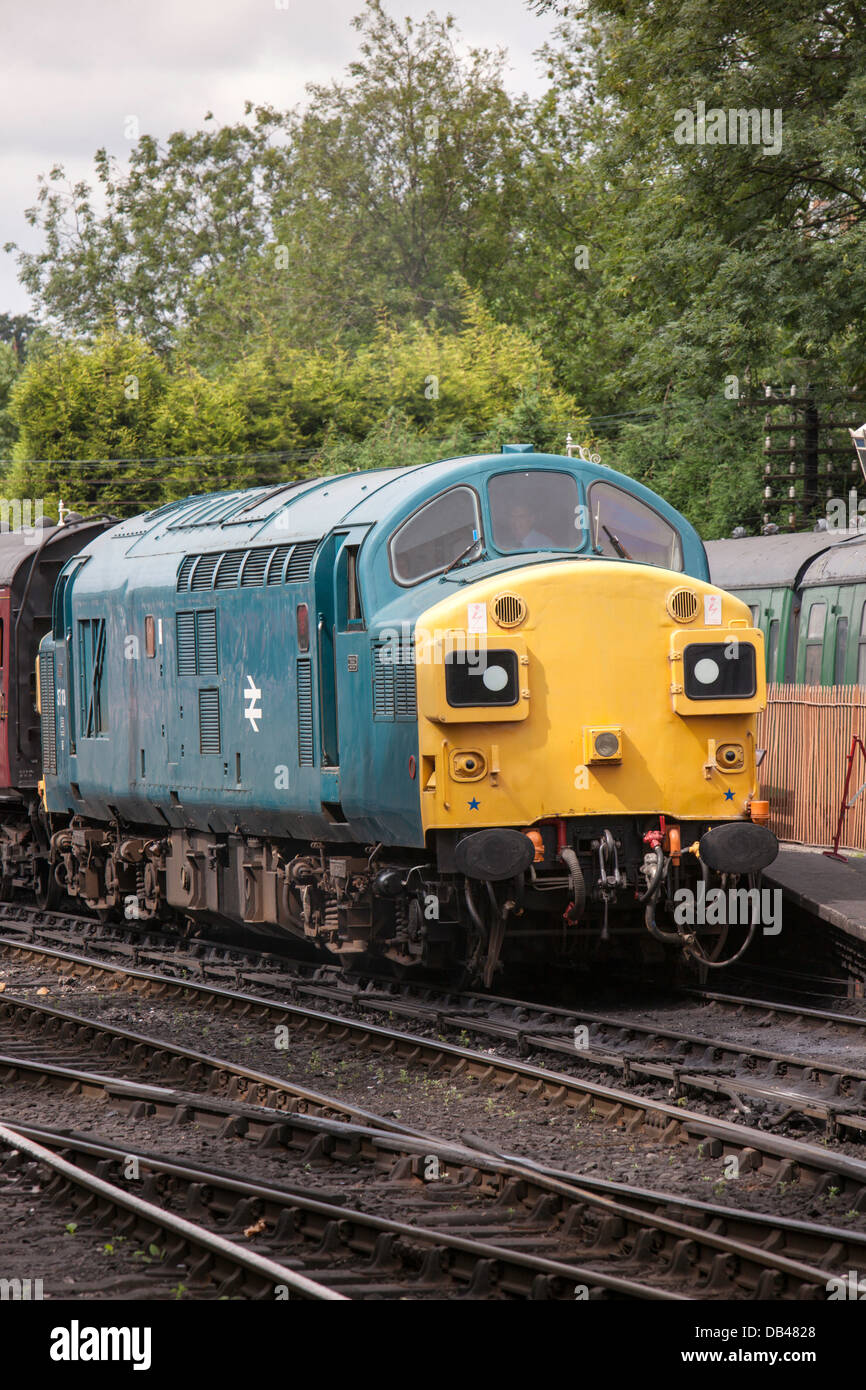 Locomotive diesel Deltic Bridgenorth à sur la Severn Valley Railway, Shropshire, England, UK Banque D'Images