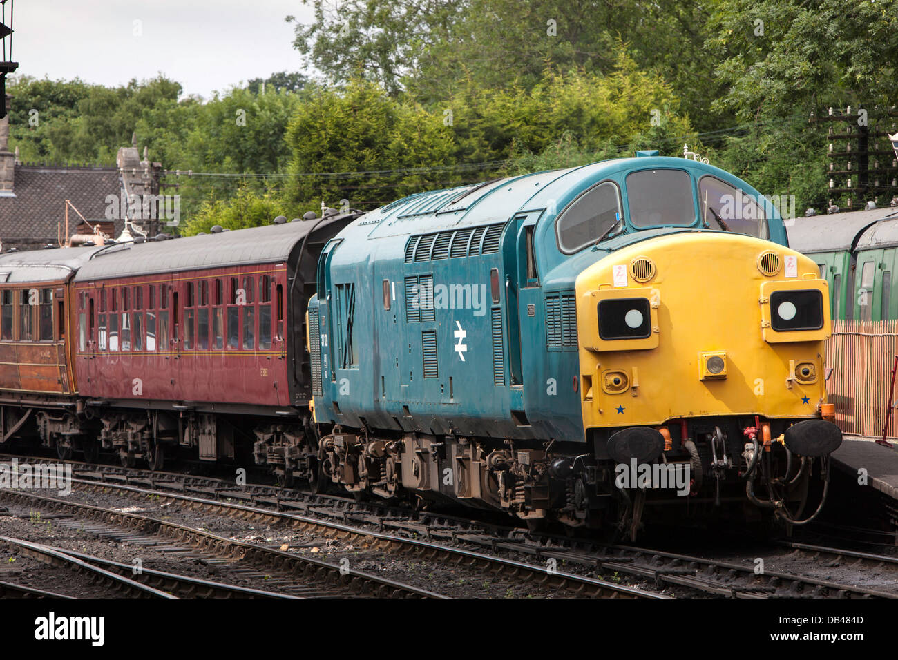 Locomotive diesel Deltic Bridgenorth à sur la Severn Valley Railway, Shropshire, England, UK Banque D'Images