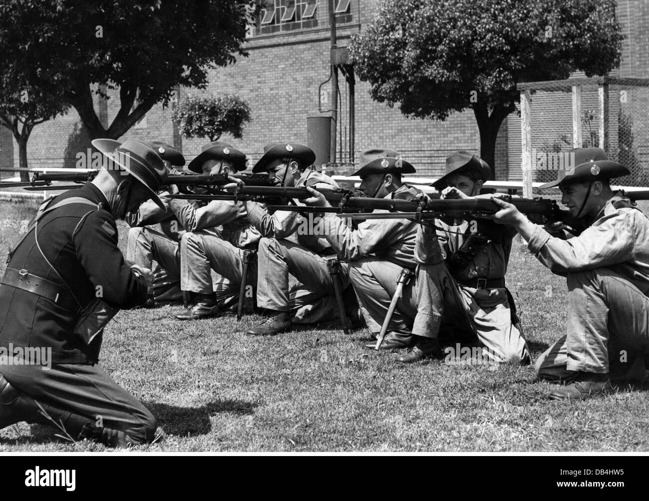 Militaire, Australie, recrute pendant l'entraînement militaire de base, vers 1940, droits additionnels-Clearences-non disponible Banque D'Images