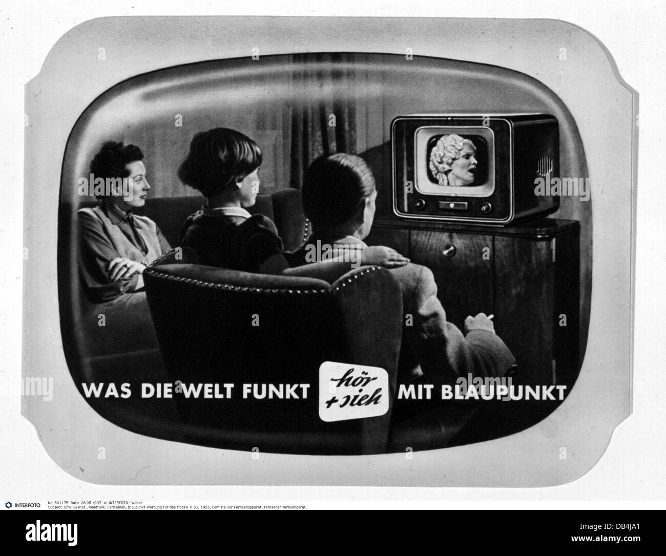 Broadcast, Television, Blaupunkt publicité pour TV SET 'V 53', TV familiale, Allemagne, 1953, droits supplémentaires-Clearences-non disponible Banque D'Images