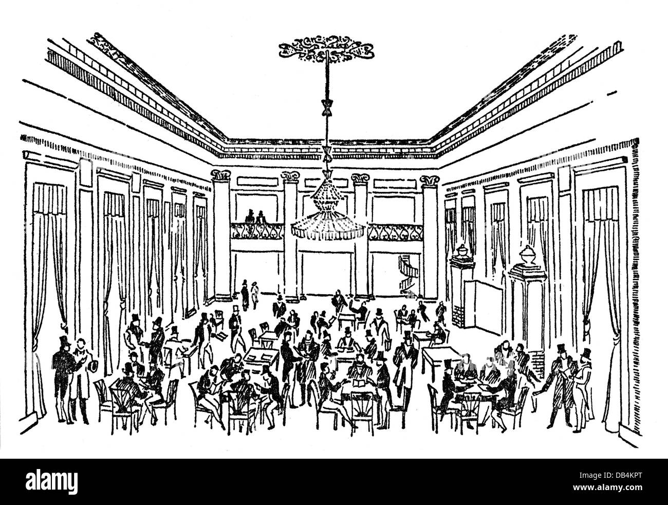 Commerce, foires commerciales, salon du livre de Leipzig, comptabilité des marchands, illustration, vers 1850, droits additionnels-Clearences-non disponible Banque D'Images