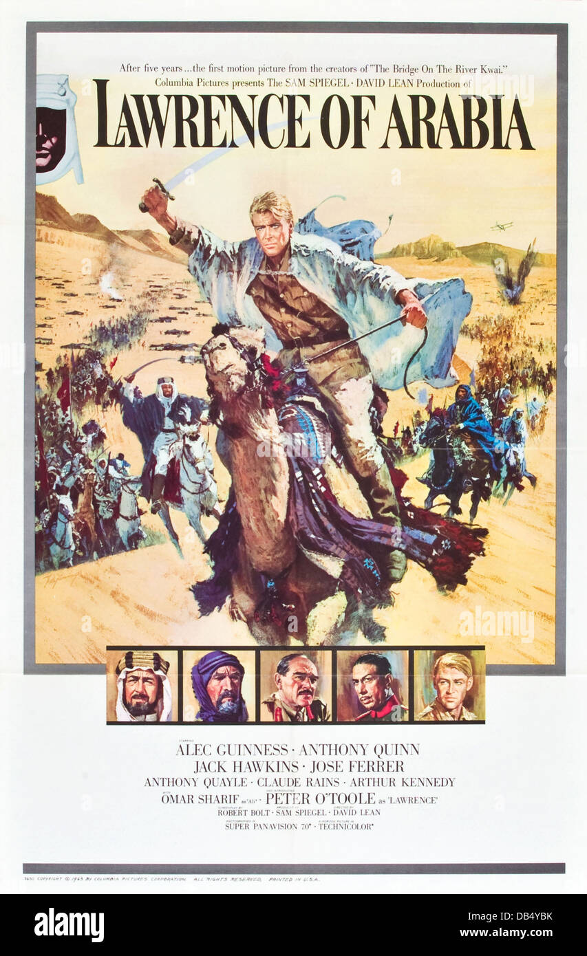 LAWRENCE D'ARABIE Colombie-Britannique, 1962. Réalisé par David Lean. Affiche de film Banque D'Images