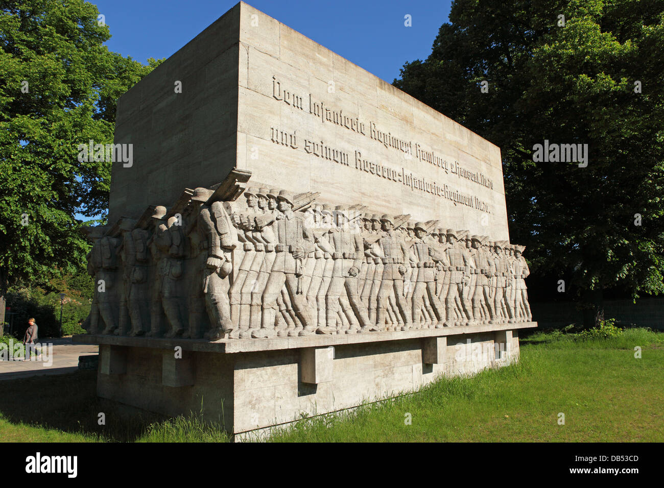 War Memorial à l'infanterie Regiment 70 à Hambourg, Allemagne. Banque D'Images