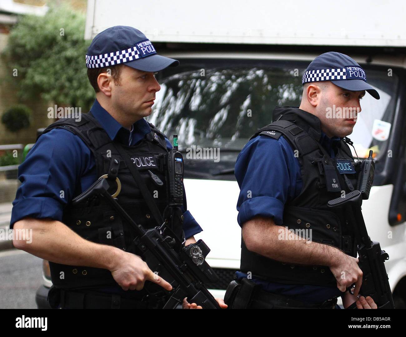 La présence de la police dans l'hôtel The Goring en avant du mariage du Prince William et Kate Middleton Londres, Angleterre - 28.04.11 Banque D'Images