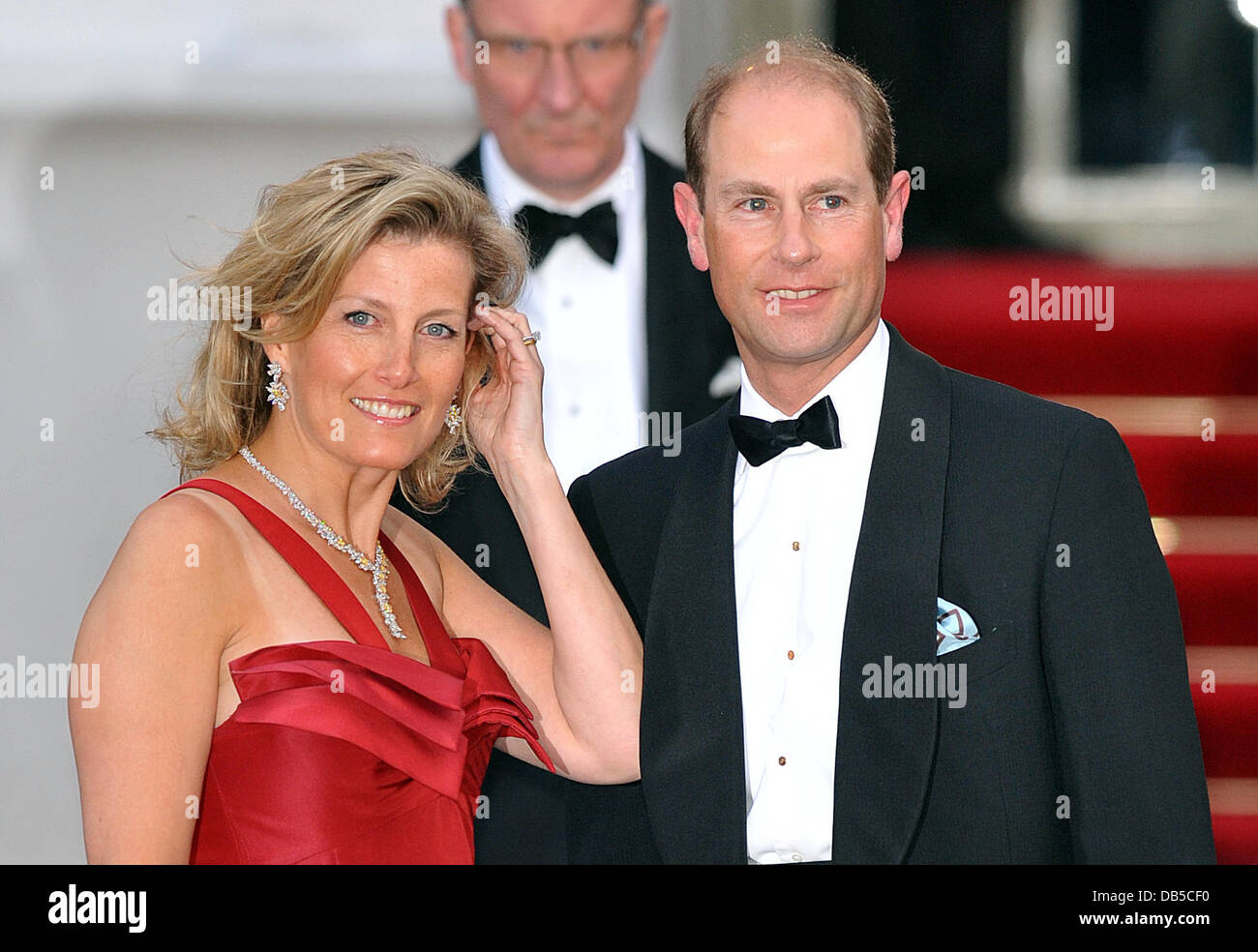 Sophie comtesse de Wessex et de l'île Royal Wedding - pré-dîner de mariage tenue au Mandarin Oriental Hyde Park - Arrivées. Londres, Angleterre - 28.04.11 Banque D'Images